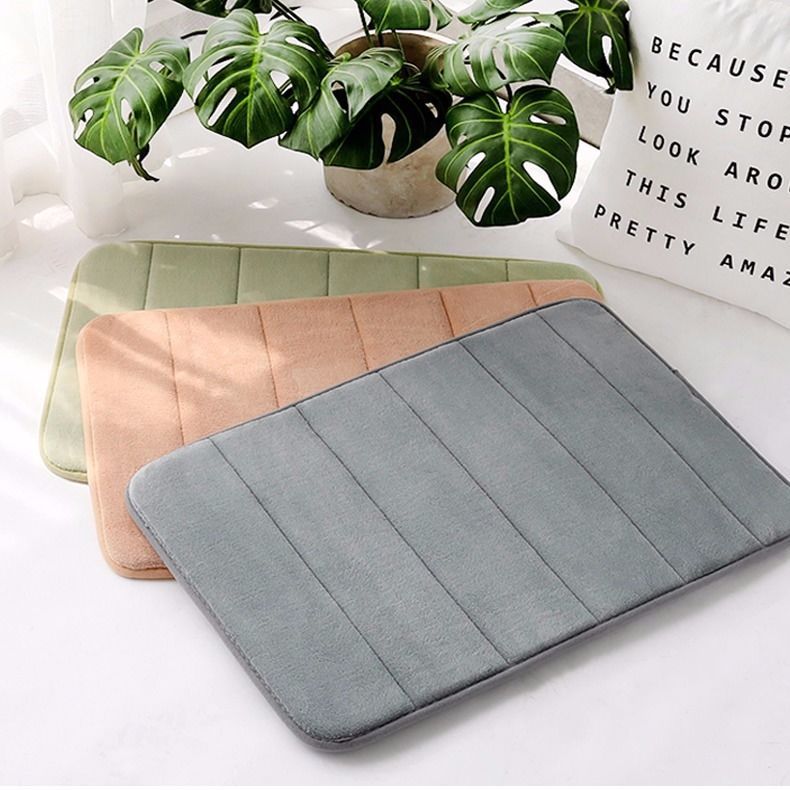 Home Bath Mat Coral Fleece Bathroom Toilet Floor Mat