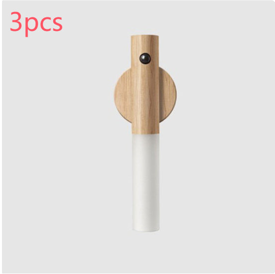 Auto LED USB Magnetic Wood Wireless Night Light