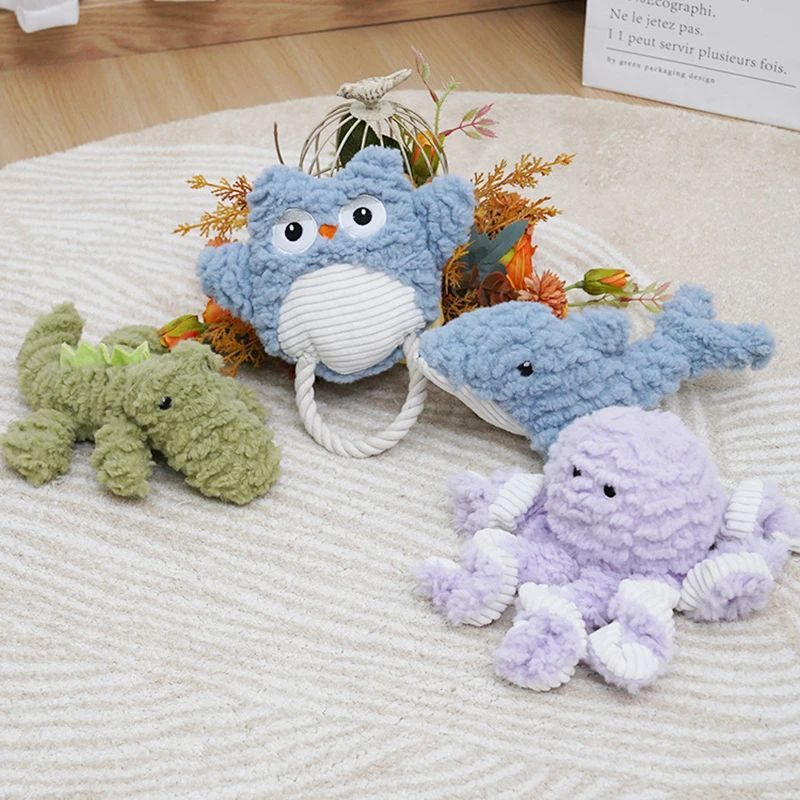 Plush Dog Toy Animals Shape Bite Toys