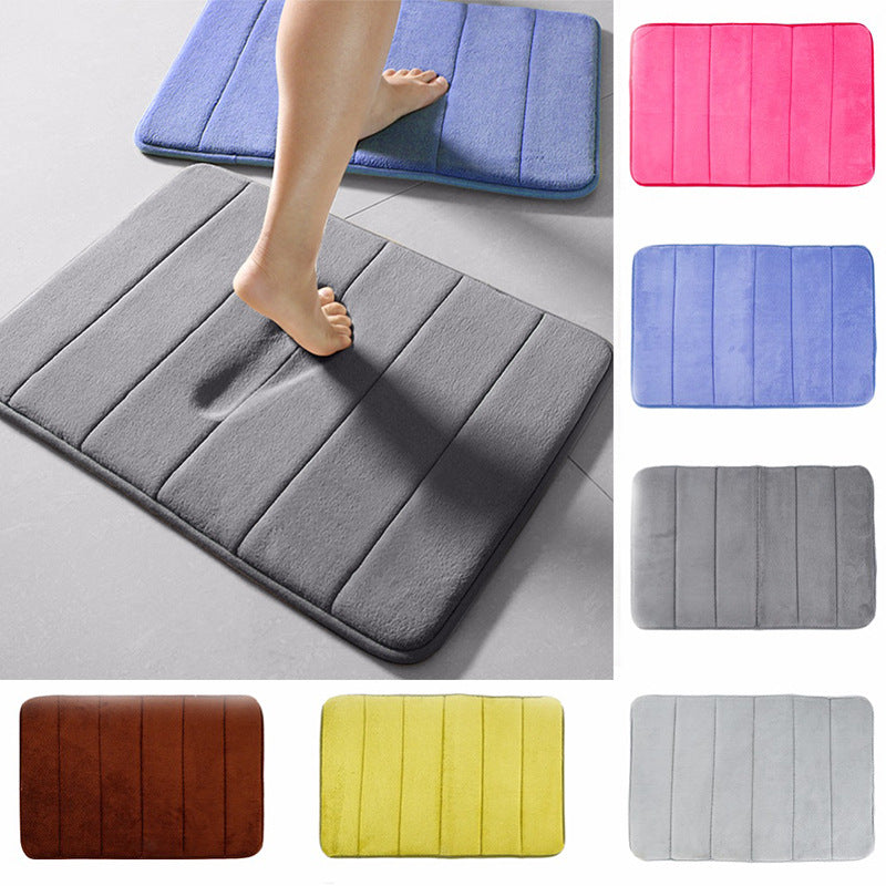 Home Bath Mat Coral Fleece Bathroom Toilet Floor Mat